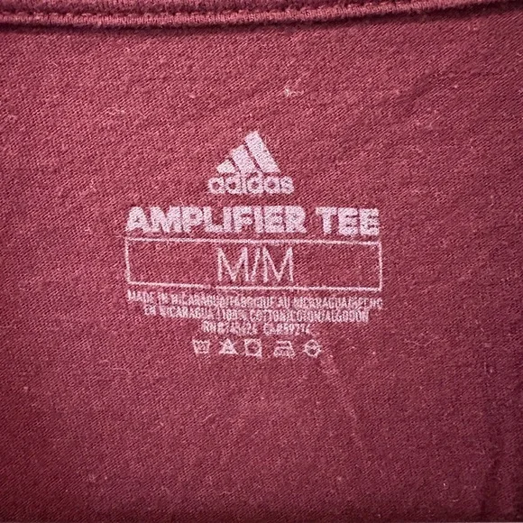 Adidas Men's Burgundy Short Sleeve Tee - Picture 2 of 7